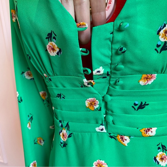 NEW Mini Dress, SOCIALITE, Floral, Flowy Skirt, Button Details, Long Sleeve, S - Picture 6 of 12